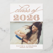 Vintage Klas van 2026 Foto Afstudeeruitnodiging Ro