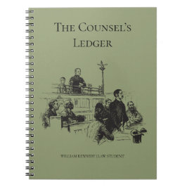 Vintage Klassieke Academia Rechtenstudent Mosgroen Notitieboek