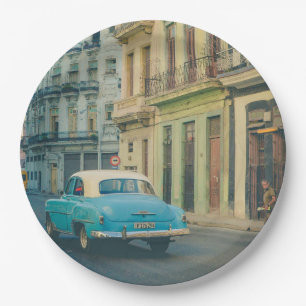 Vintage Klassieke Auto Havana Cuba Straatfotografi Papieren Bordje