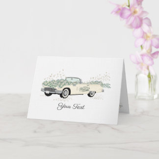 Vintage Klassieke Auto Kust Preppy Folie Wenskaart Kaart