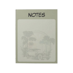 Vintage Klassieke Auto Palmbomen Notitieblok