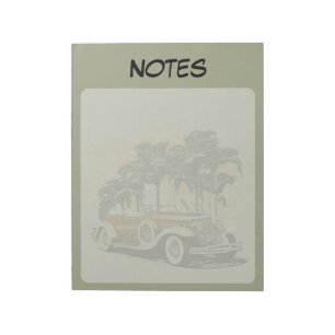 Vintage Klassieke Auto Palmbomen Notities Notitieblok