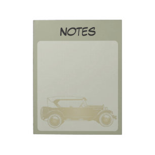 Vintage Klassieke Auto Sage Groene Gelinieerde Not Notitieblok