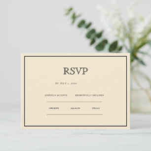 Vintage Klassieke Esthetische RSVP Kaart