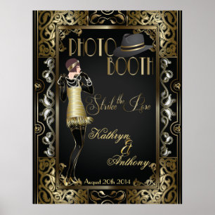 Vintage Klassieke Gatsby Stijl Fotohokje Poster