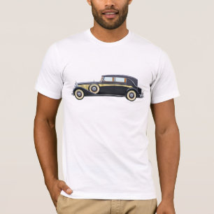 Vintage Klassieke Luxe Zwart en Gouden Auto T-shirt
