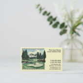 Vintage klassieke visitekaartjes voor golfonderwij (Staand voorkant)