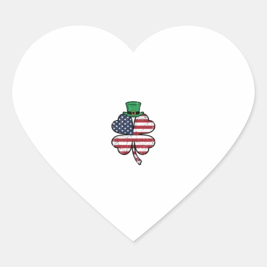 Vintage Klaver Vlag St. Patrick's Dag Hart Sticker (Voorkant)