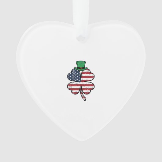 Vintage Klaver Vlag St. Patrick's Dag Ornament (voorkant)