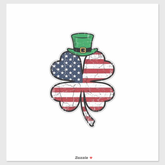 Vintage Klaver Vlag St. Patrick's Dag Sticker (Vel)