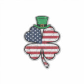 Vintage Klaver Vlag St. Patrick's Dag Sticker (Voorkant)