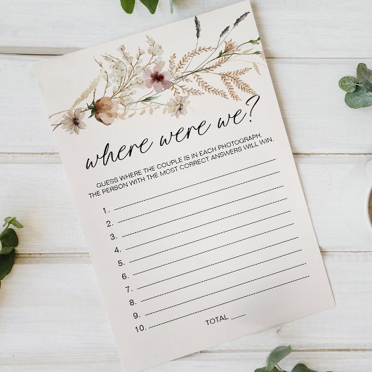 Vintage Kleine Bloemenspellen Waar Waren We Flyer