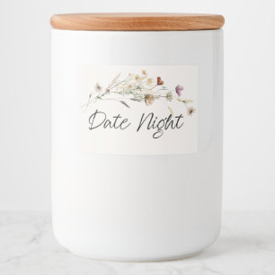 Vintage Kleine Bloemige Bloesems Afspraakje Nacht Voedselcontainer Etiket