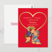 Vintage kleine jongen en meisje Briefkaart 1950 (Voorkant / Achterkant)