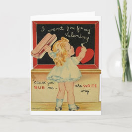 Vintage kleine leraar Valentijnsdag Kaart