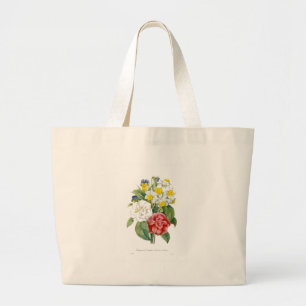 vintage kleurrijke botanische bloemen van Redoute. Grote Tote Bag