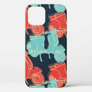 vintage kleurrijke hand getekende motorfiets scoot Case-Mate iPhone case