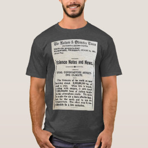 Vintage klimaatverandering 1912 Krant Global Warmi T-shirt