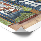 Vintage Klok Waterverf Poster (Hoek)