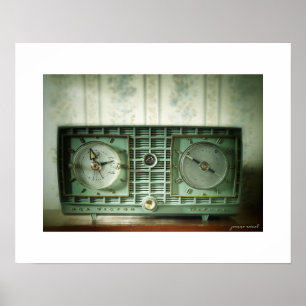 Vintage Klokradio Posterprint Poster