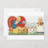 Vintage Klomp Valentijn Feestdagenkaart (Voorkant / Achterkant)