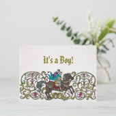 Vintage Knight Baby shower Kaart (Staand voorkant)