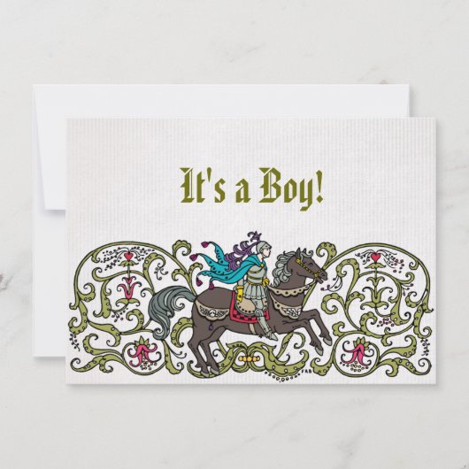 Vintage Knight Baby shower Kaart (Voorkant)