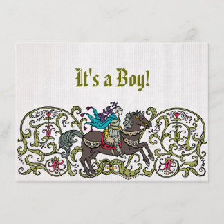 Vintage Knight Baby shower Kaart