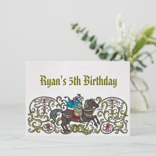 Vintage Knight Kaart (Staand voorkant)