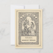 Vintage Knight Medieval Sketch Save The Date Card (Voorkant)