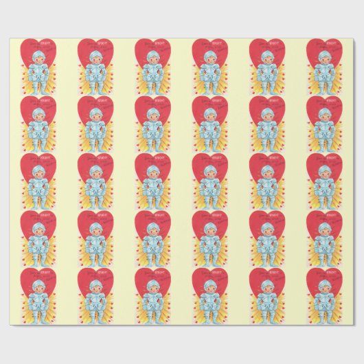 Vintage Knight Valentijn Cadeaupapier (Vlak)