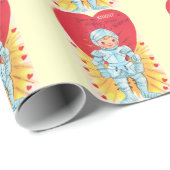 Vintage Knight Valentijn Cadeaupapier (Rol Hoek)