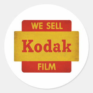 Vintage Kodak Film bord Ronde Sticker
