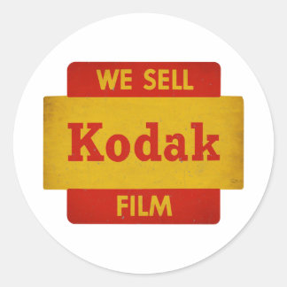 Vintage Kodak Film bord Ronde Sticker