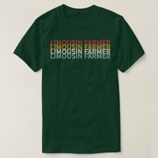 Vintage Koe Limousin Farmer T-shirt (Design voorkant)