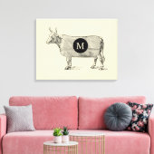 VINTAGE Koe monogram canvas Afdruk (Insitu (Woonkamer))