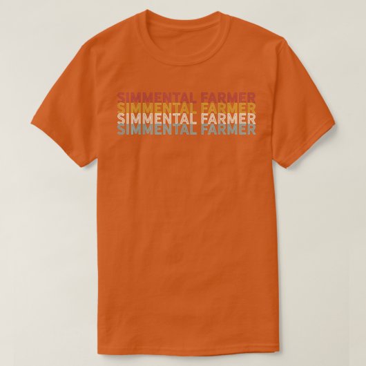 Vintage Koe Simmental Farmer T-shirt (Design voorkant)