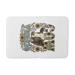 Vintage Koe Yunkie Zonnebloem Boerderij Design_1 Badmat