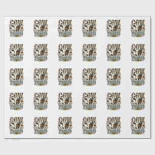 Vintage Koe Yunkie Zonnebloem Boerderij Design_1 Cadeaupapier
