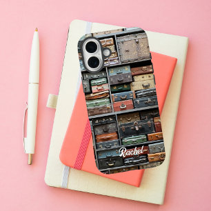 Vintage Koffer Foto, Reisdrang Aangepaste iPhone 16 Plus Hoesje
