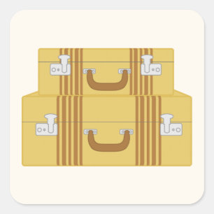 Vintage Koffers Vierkante Sticker