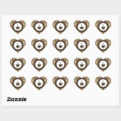 vintage koffie hart sticker (Vel)