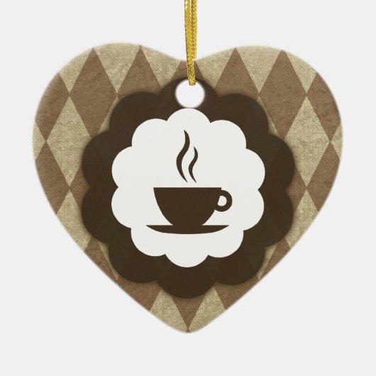 vintage koffie keramisch ornament (Voorkant)