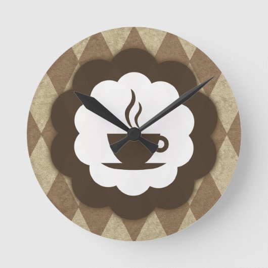 vintage koffie ronde klok (Voorkant)