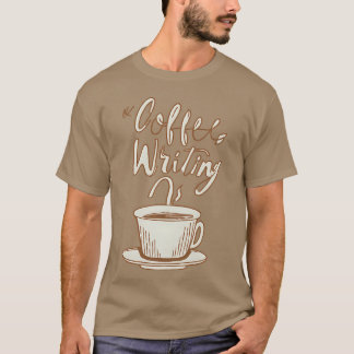 Vintage koffie schrijfmotivatie meisje t-shirt