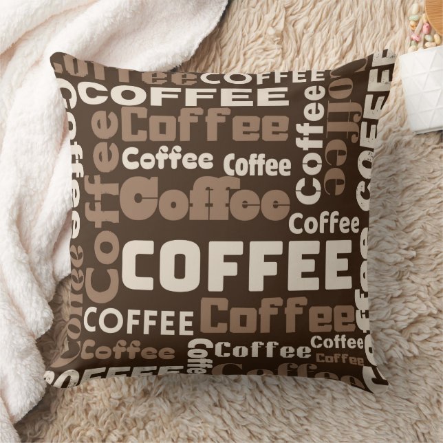 Vintage koffie typografie patroon (1) kussen (Deken)