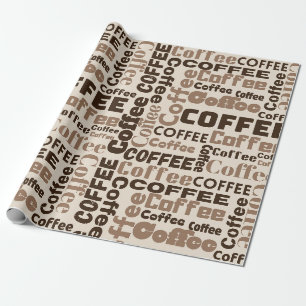 Vintage koffie typografie patroon (2) cadeaupapier
