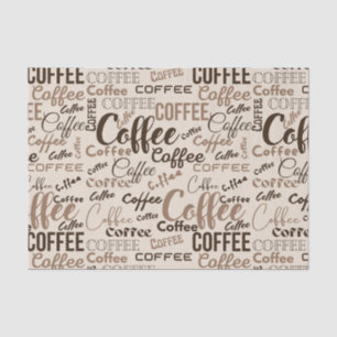 Vintage koffie typografie patroon (4) tissuepapier