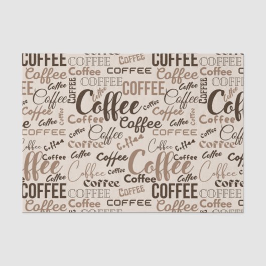 Vintage koffie typografie patroon (4) tissuepapier (Voorkant)