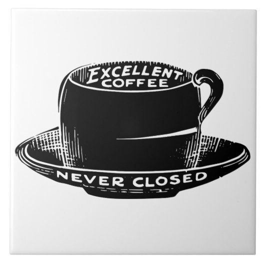 Vintage koffiebord keramisch tegel tegeltje (Voorkant)